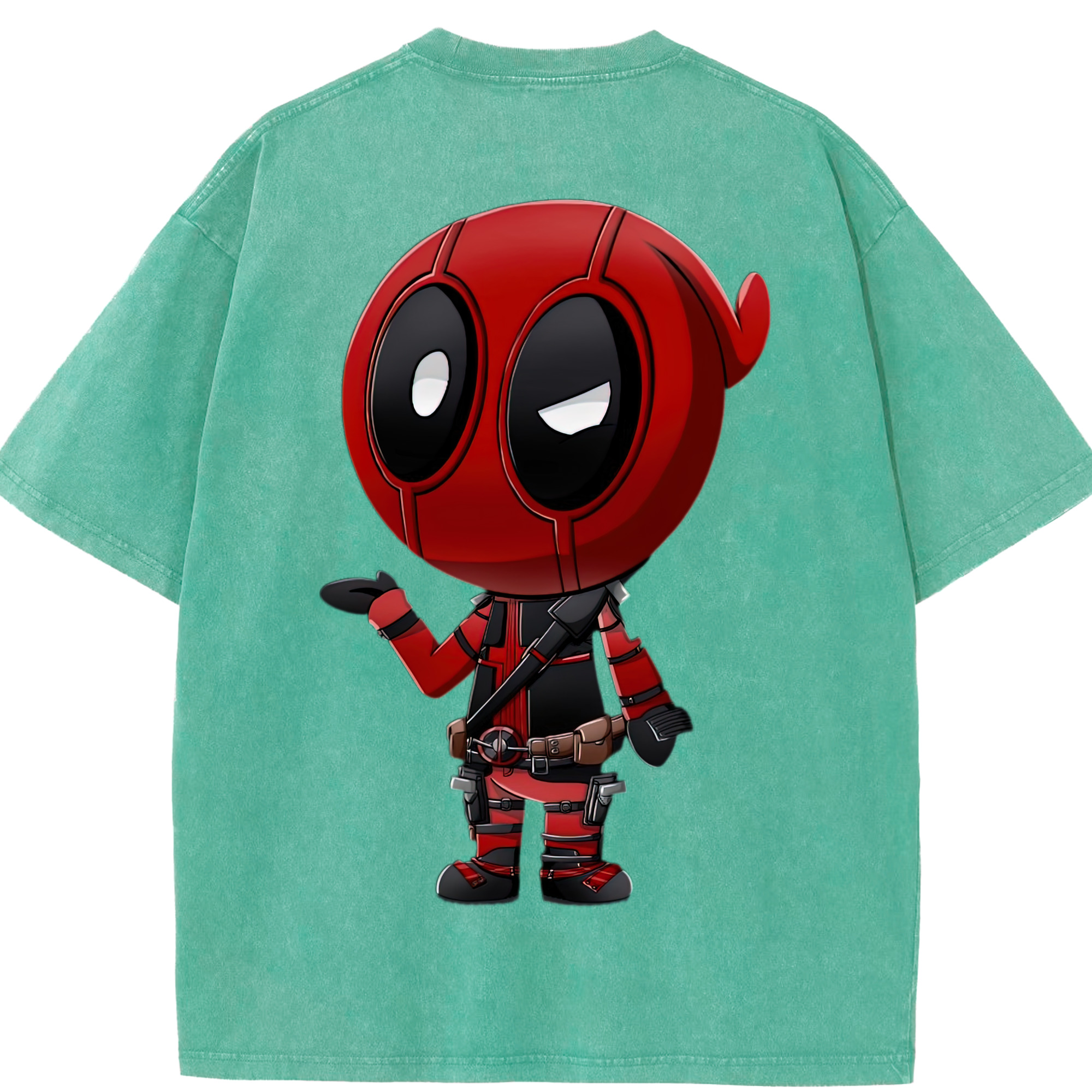 （画像用） Deadpool デッドプール 綿100% ヴィンテージ風 半袖Tシャツ（背面プリント）